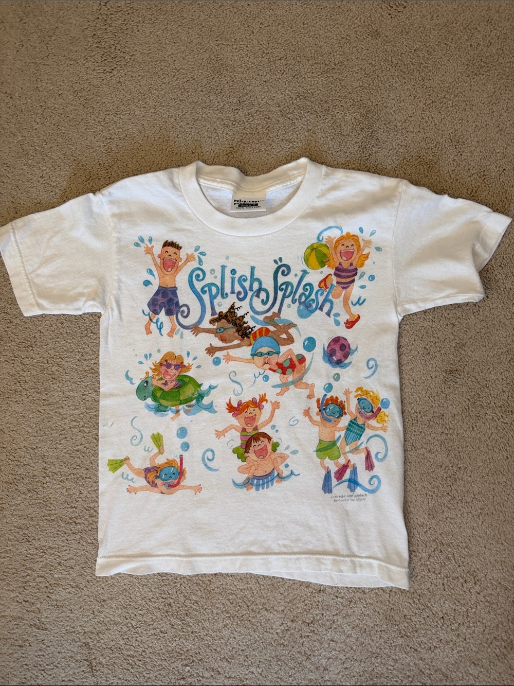 Vintage 90s Relevant Products Painted Lady Splish Splash Tee Kids S 6-8
